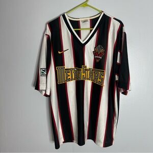 New York Metro Stars Jersey Men Large Nike MLS Soccer ..Prototype Sample ? Vneck